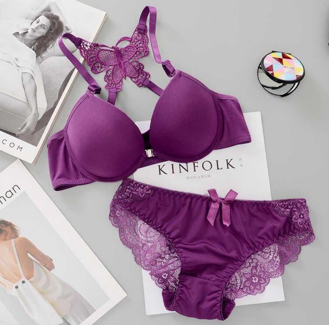 Front Open Butterfly Y-line Adjustable Straps Push Up Bra