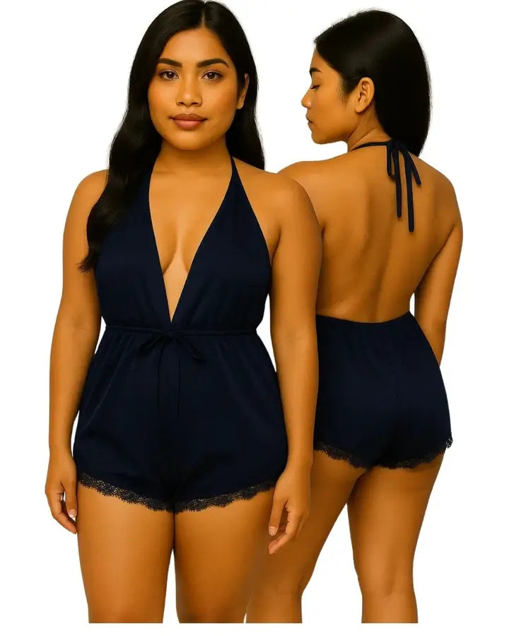 Deep V-Neck Sexy Silk Bodysuit