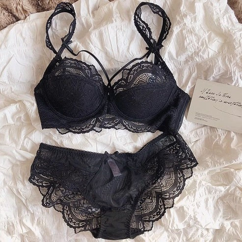 Bridal Bliss: Thin Half-Cup Lace Bra & Panty Set