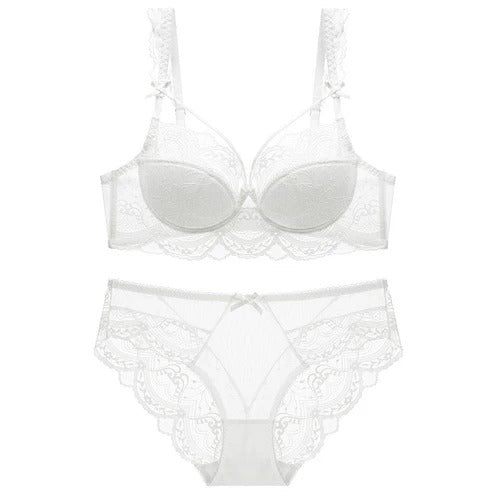 Bridal Bliss: Thin Half-Cup Lace Bra & Panty Set