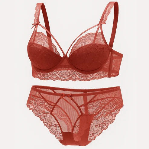 Bridal Bliss: Thin Half-Cup Lace Bra & Panty Set