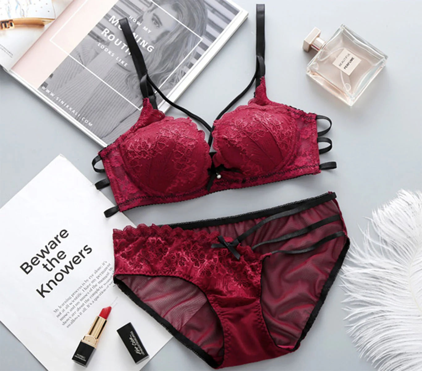 Padded Lace Bra and Panty Set