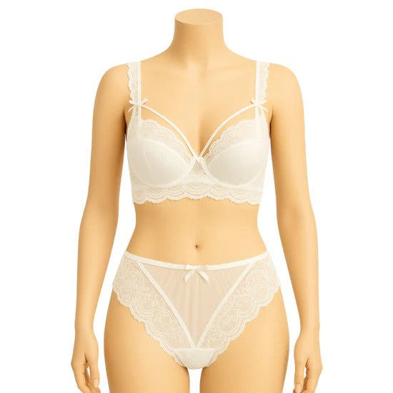 Bridal Bliss: Thin Half-Cup Lace Bra & Panty Set