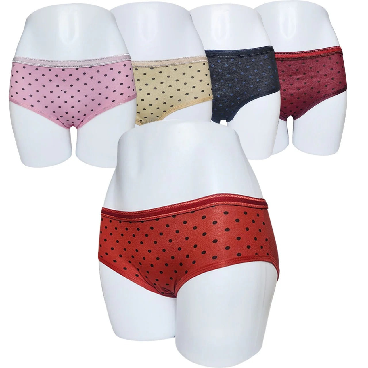 5-Pack: Polka Dotted Cotton Briefs
