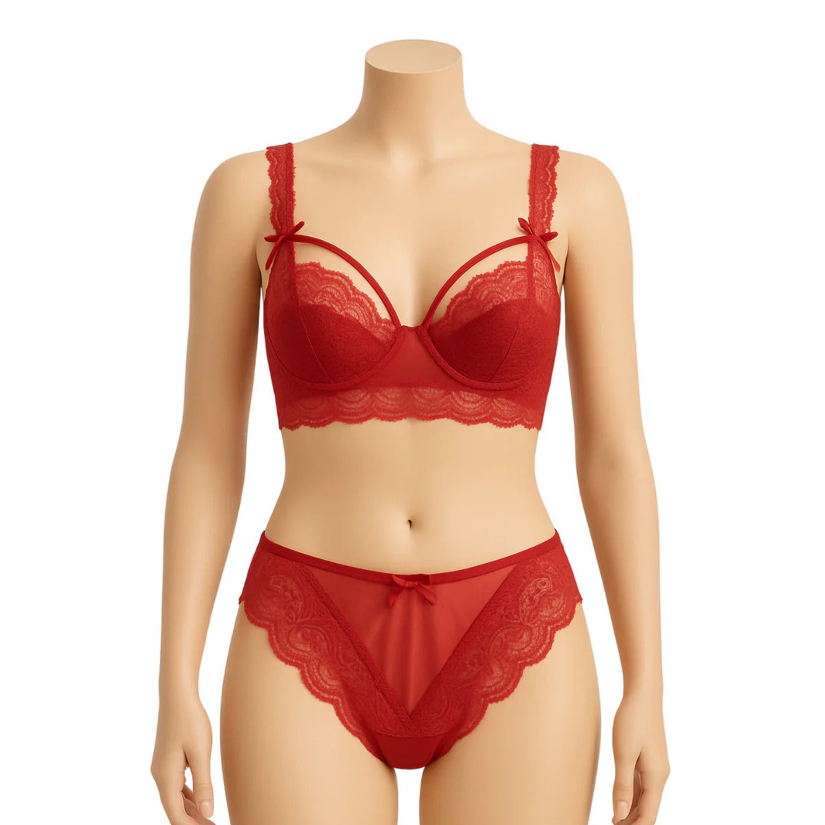 Bridal Bliss: Thin Half-Cup Lace Bra & Panty Set