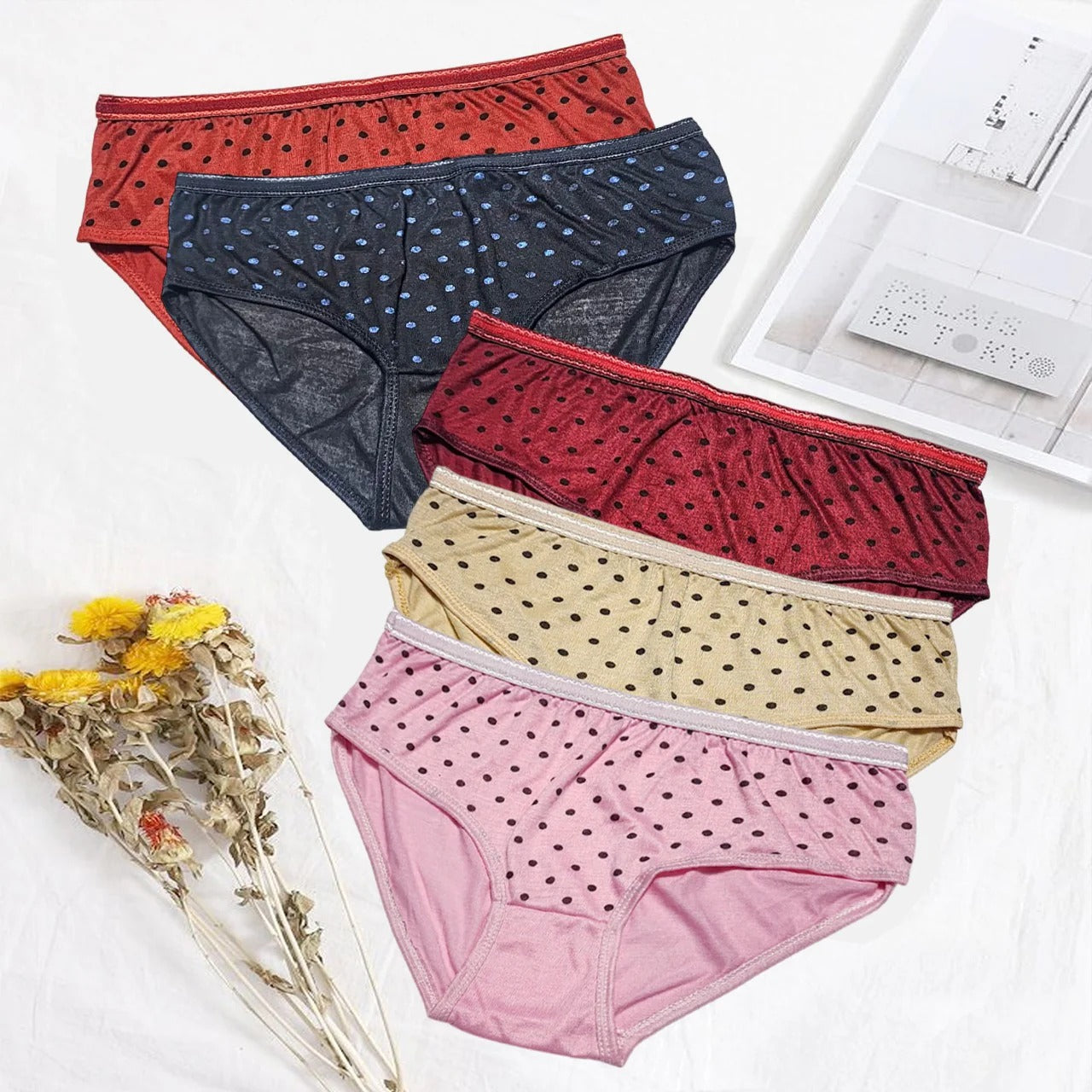 5-Pack: Polka Dotted Cotton Briefs