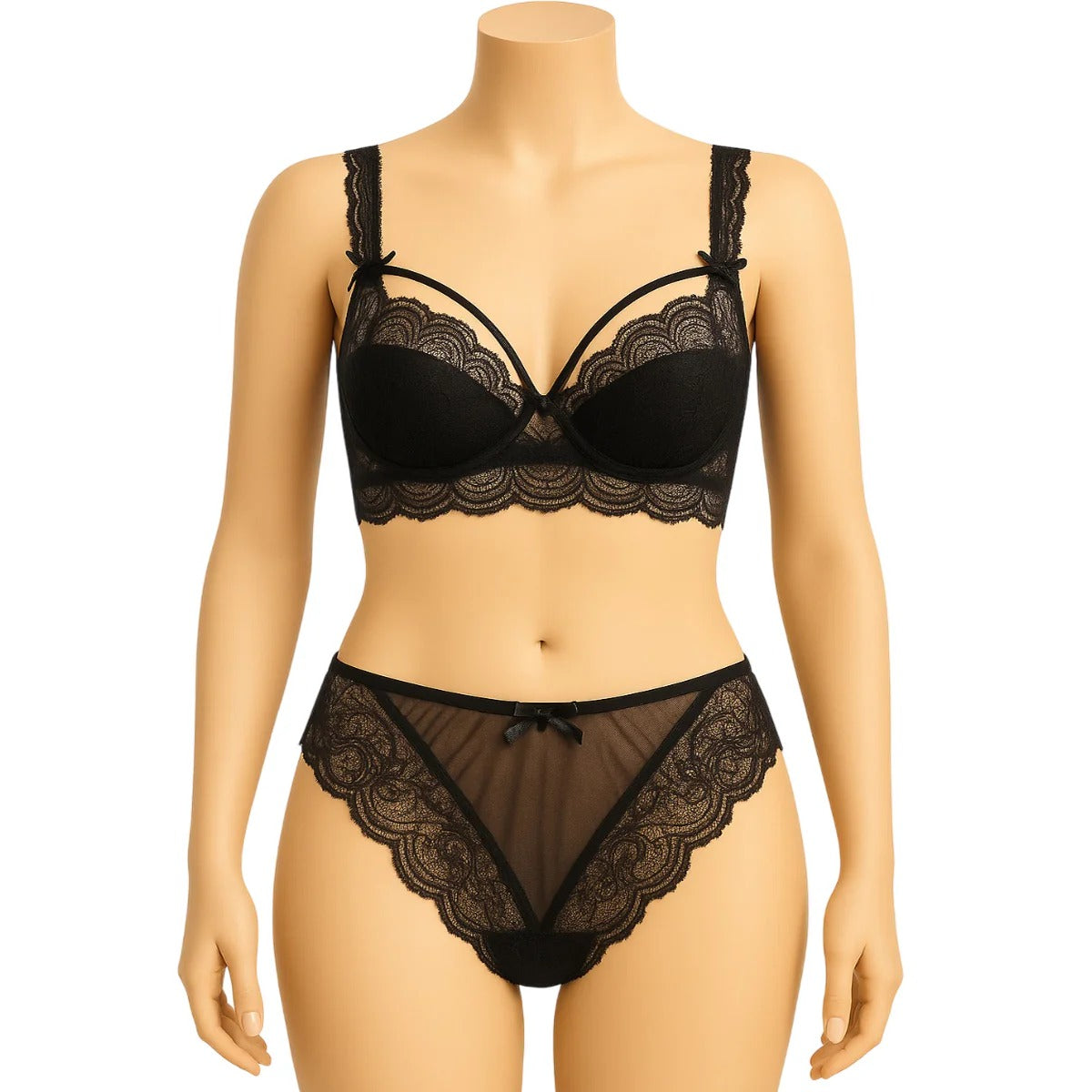 Bridal Bliss: Thin Half-Cup Lace Bra & Panty Set